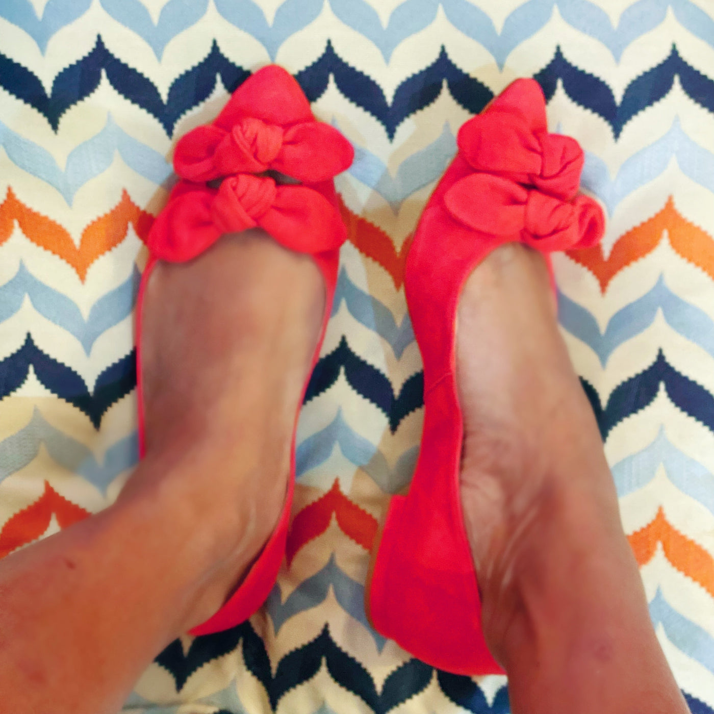 red flat shoes size 14